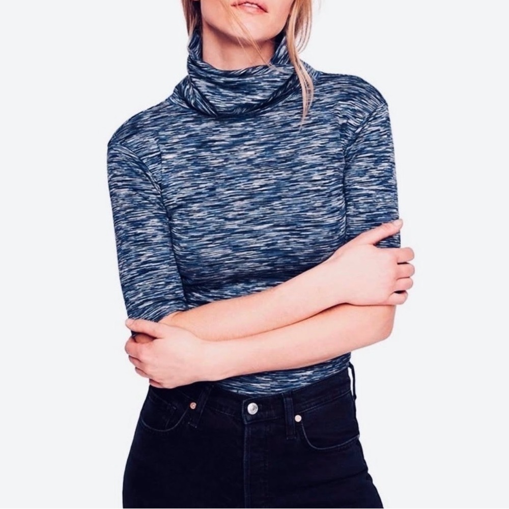 Free People Blue Turtleneck Top‎